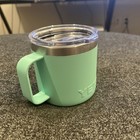 Yeti Rambler 14 Oz Vacuum Insulated Mug Stainless Steel W  Lid Seafoam