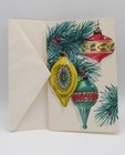 Vintage 1960s Unused Hallmark Christmas Greeting Card Glitter Ornaments Envelope