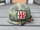 Patched Vietnam War M1 Helmet Mitchell Camo Cover Us Army Military Named
