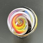 Contemporary Handmade Art Glass Marble 1 10  Fun Swirl Mib  Dichroic Accent 