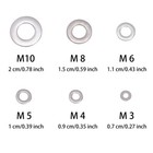 660pcs 304 Stainless Steel Washers Flat Washer Assortment Set 6 Sizes