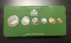 1978 Guyana Proof Coin Set Of 6 Coins Wildlife Animals  1 Alligator Crocodile 