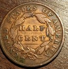 1834 Classic Head Half Cent  f    150