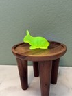 Mosser Yellow Uranium Glass Bunny Rabbit Figurine 3 5    Glows