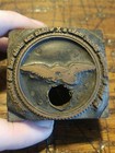 Vintage Letterpress Printing Block  Advertising Logo- Straight Ticket Bird-b1