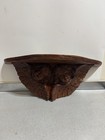 Hand Carved Cherub Wall Shelf Solid Wood Vintage