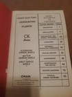 1955 Onan Ck Series Manual For Electric Generating Plants - 90 Pg Vintage Rare