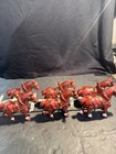 Vintage Cast Iron 8 Horse Drawn Delivery Wagon Toy 2 Drivers Dog Farm Americana