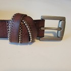 Woman s Brown Genuine Leather Belt Nickel Hardware And Accents India Sz L