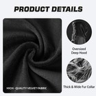 Uqje Viking Fur Cloak With Hood  Medieval Renaissance Velvet Cape Black