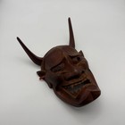 Antique Japanese Hannya Mask        Wooden Hand Carved Noh Theater Demon Meiji Era