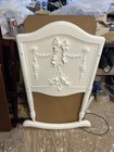 Vintage Cherub Rose White Wooden Baby Cradle Bassinet Rocking Nursery Furniture
