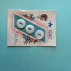 2 Vintage Star Pearls Button Cards White Pearlized Buttons Original Sewing Cards
