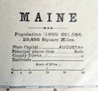 Antique 1889 Map Of Maine By Mast  Crowell  And Kirkpatrick