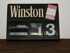 Vintage Tobacco 8  X 5 1 2  Winston Cigarettes Plastic Calendar Wall Ad Sign