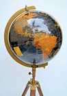 Vintage Modern Floor World Globe 18 Inch W  Wooden Tripod Stand Gift Decor