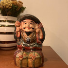 Daikokuten God Pottery Statue 7 4 Inch Meiji Old Japan Antique Figurine Figure