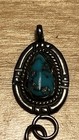 Vintage Navajo Sterling Silver Turquoise Detail Pendant Signed F s
