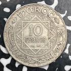 Ah 1352  1934  Morocco 10 Francs Lot f6690 Silver 