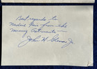 1961 Nasa John Glenn Double Signed Note Autograph Handwritten Letter Envelope