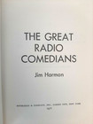 Vintage The Great Radio Comedians Hardcover Book By Jim Harmon No Record