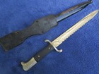 Original Ww2 German Dagger Firemen Sawback Wkc Bayonet And Scabbard With Frog