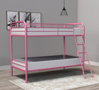 Kids Girls Teens Pink Twin Over Twin Metal Bunk Beds Literas Gemelas Para Ninas