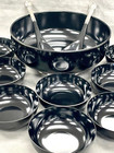 Towle Old Master Sterling Silver   Melamine 11 Piece Salad Bowl Set W Spoon-fork