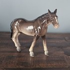 Vintage Porcelain Dark Gray Horse Gloss Figurine Japan Clover 5  X 7 