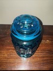 L e  Smith Vintage Moon And Stars Blue Canister  9 5    With Lid