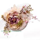 Wedding Sinamay Fascinator Royal Ascot Race Pillbox Hat With Flowers Veiling