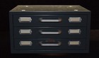 Vintage Metal Neumade 3x Drawer Photography Slide Cabinet Organizer Art Storage