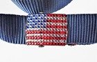 Canvas Slide Ratchet Belt Bling Usa Flag Patriotic Red White Blue Slide Adjustab