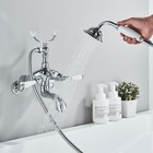 Chrome Clawfoot Tub Faucet Wall Mount Bathtub Filler Faucet Set With Hand Shower