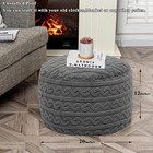 Round Foam Filled Pouf Ottoman 20x12 In Plush Fiber Ottoman Foot Rest Foot Stool
