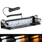 Led Strobe Light Bar Truck Suv Dash Emergency Warning Hazard Lamp White   Amber