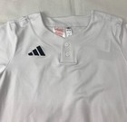 Adidas Impact Youth Boy s Medium Two Button Baseball White Jersey Jj0539