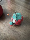 Vintage Pin Cushions Large And Small 2 Round Tomato Shape With Pins