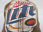 Miller Lite Hat Cap Snap Back Distressed Brown Beer Mens Bottle Opener Baseball