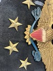 Vintage Cast Metal Patriotic Eagle And Shield Wall Hanging Plaque  Usa Patriotic