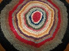 Vtg Handmade Primitive 15  Round Braided Rag Rug Table Mat