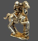 Vintage Chinese Silver Tone Horse Monkey Statuette Antique Ornate Collectible