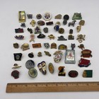 55 Vintage To Modern Lapel Hat Pins Mixed Lot Advertising Enamel Travel And More