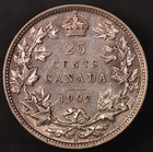 Canada 1902 Quarter 25   925 Silver   Lot Bb-1756