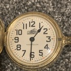 Westclox Railroad Steam Locomotive Pocket Watch Gold Tone Collectible