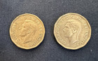1942 Canada Tombac Five Cents Lot Of 2 Coins Beaver Design  Wwii Nickel