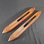 2 Vintage Southern Loom Wooden Shuttle 2sf10811h  635 Brass Tips Hard Wood 17 5 