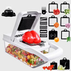 Multifunctional Kitchen Vegetable Cutter Slicer Grater 14 Pieces Potato Peeler