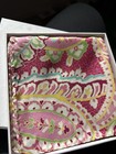 Vera Bradley For Baekgaard Capri Melon Pink Silk Pocket Square Rare Retired New