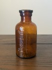 Vintage Amber Lysol Bottle Embossed Glass Medicine Apothecary Bottle Made In Usa